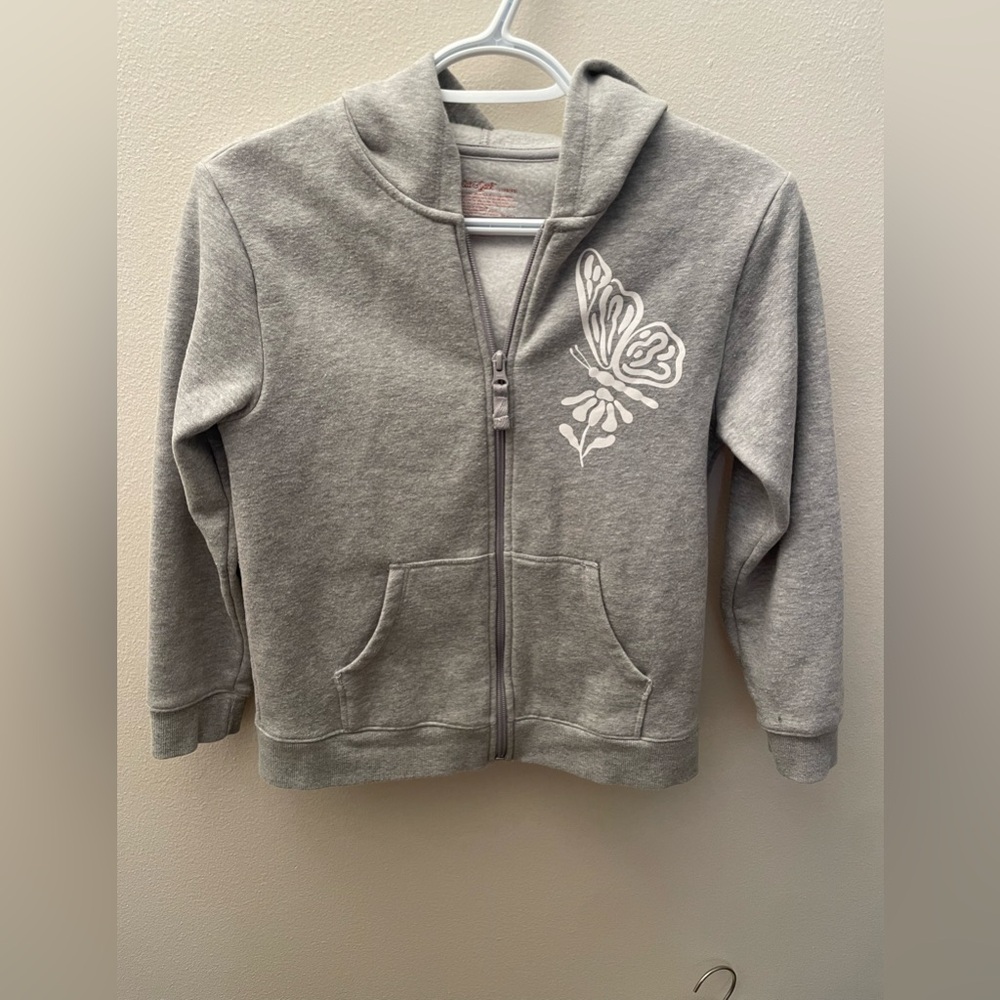 💕Cat & Jack Gray Hoodie with Butterfly Design